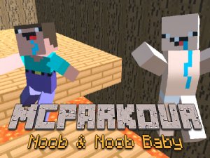 MCParkour Noob & Noob Baby Online Game - Two Player Parkour Game