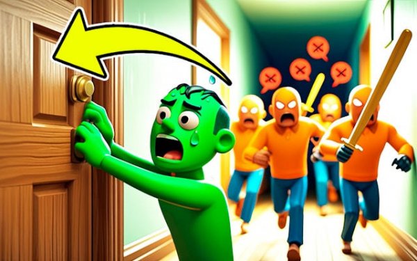 Knock and Run: 100 Doors Escape - Stickman Arcade Game Online